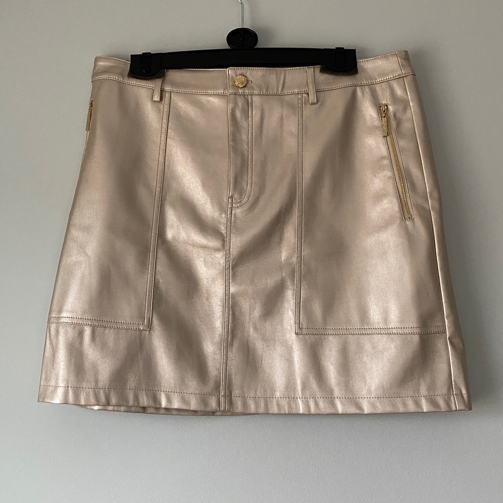 Marc New York Gold Leather Skirt Size 16 NWT